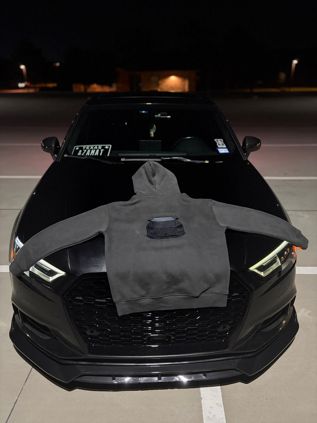 SEE DESCRIPTION Embroidered Car Hoodies 100% Cotton 380 GSM Custom Front Pocket Logo+Large Back Car Design - DRVN Apparel